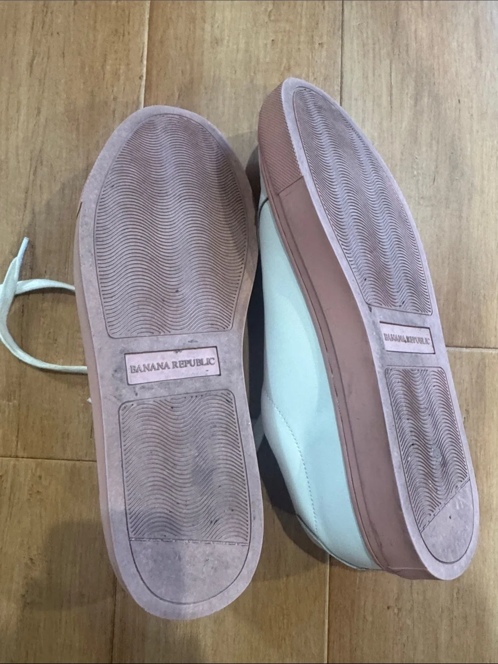 Banana Republic White Sneakers with Pink Trim